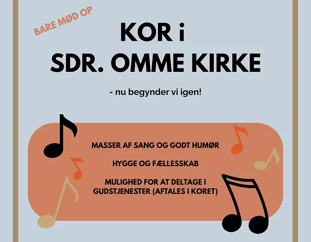 Plakat med noder og tekst om kor