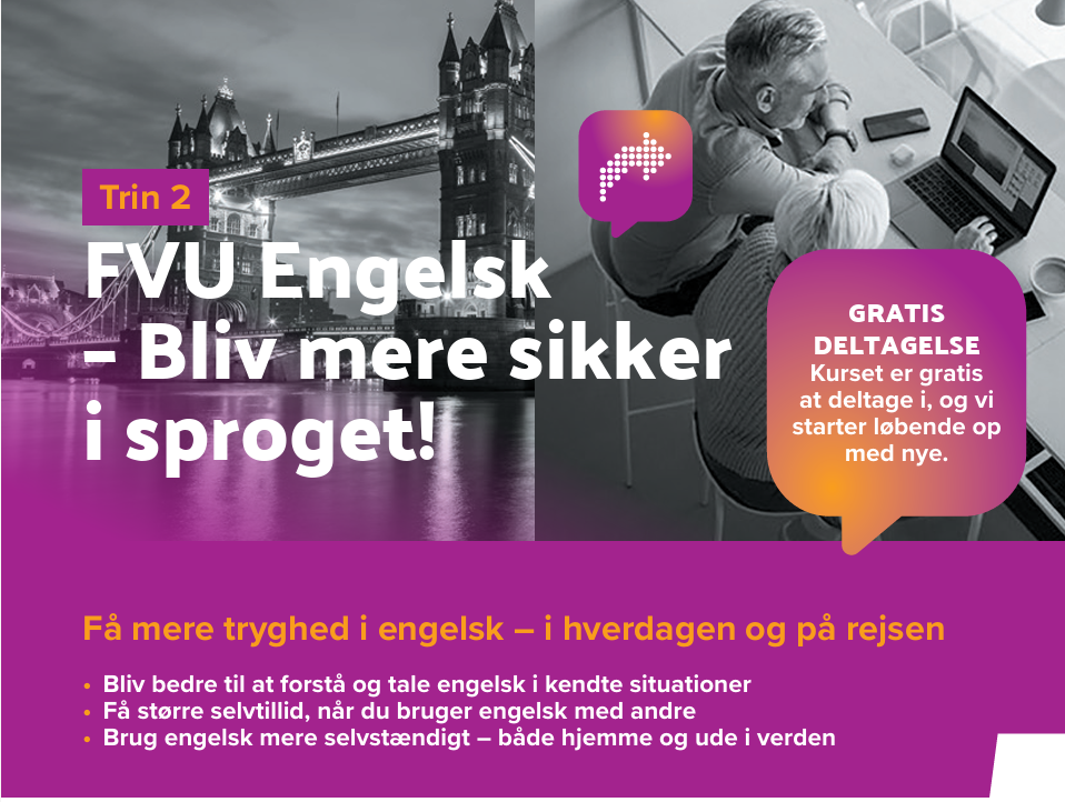 Plakat med reklame for FVU Engelsk